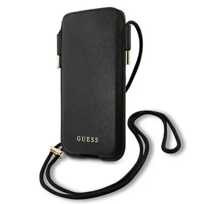 Obrázok produktu pre Guess Saffiano Pouch - Taška na telefón S / M max 6,1 "(čierna)