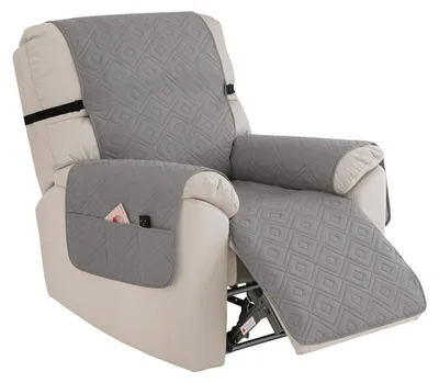 Imagen del producto de Funda protectora para sofá de 1 plaza, 232x63 cm. Impermeable, antideslizante, con bolsillos laterales. Cubierta protectora para sofá, ideal para salones. Color gris claro
