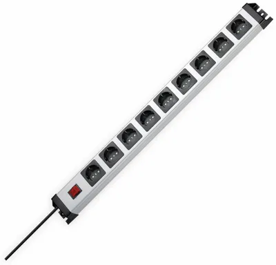 Image de Kopp Multiprise, POWERversal 9x avec interrupteur, 9x contact de protection, 1,4m de conduite d'alimentation