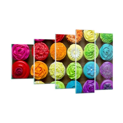 Produktbild von Bilder auf glas - Bunt kekse dekoration nachtisch - 100x60cm - Glasbilder - Wandbilder - Kunstdruck - zum Aufhängen bereit - Wanddekoration aus Glas - Glas Bilder - Wandbild auf Glas - GEG100x60-2692