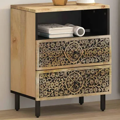 Zdjęcie produktu dla vidaXL Szafka nocna 50x33x60 cm z litego drewna mango