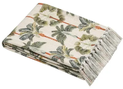 Produktbild von STOF Sofadecke Kuscheldecke Decke Wohndecke 125x150cm beige grün Plaid mit Baumwolle