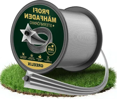 Produktbild von Trimmfaden – Rasenmäherfaden, Nylon – Rasenpflege – Sternförmiges Profil – 2 mm x 120 m – Nylon