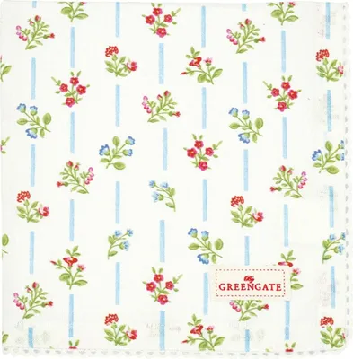 Produktbild von Greengate Hannah Stoffserviette mit Spitze white 40 x 40 cm