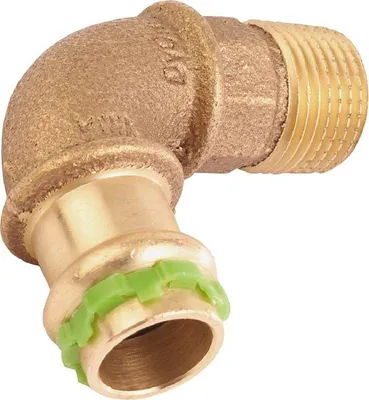 Produktbild von Aalberts Rotguß Pressfitting V-Kontur Einschraubbogen 90° AG