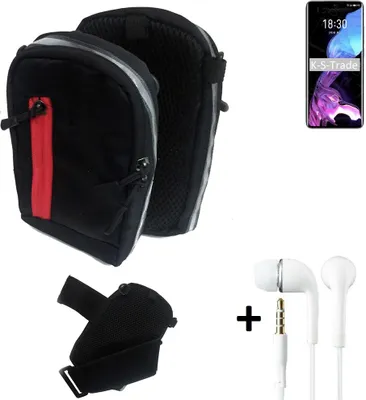 Produktbild von K-S-Trade Outdoor Gürteltasche Holster Umhängetasche + Kopfhörer kompatibel mit Meizu 18 schwarz Handy Tasche Case travelbag Schutzhülle