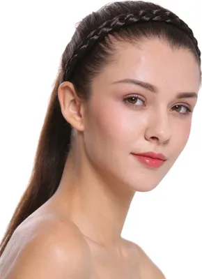 Produktbild von WIG ME UP Geflochtenes Haarband Dunkelbraun CXT-006-004