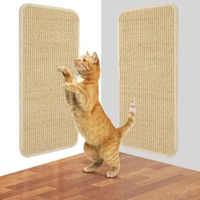 Image de Tapis à griffer pour chats, lot de 2, 50 x 25 cm, en sisal, robuste et résistant