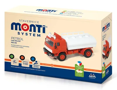 Produktbild von Bausatz Monti System MS 09, Modellauto Liaz, im Maßstab 1:48, in einer Schachtel mit den Maßen 22x15x6 cm