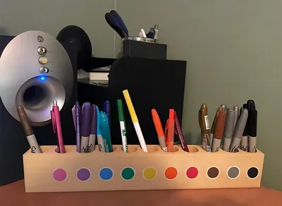 Imagen del producto de Estuche para lápices de madera, multifuncional, con varios compartimentos, ideal para la escuela y la oficina