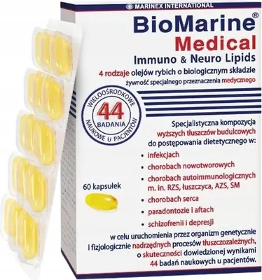 Obrázok produktu pre MARINEX BioMarine Medical Imuno Neuro Lipidy (EPA, DHA a Omega-3) 60 kapsúl