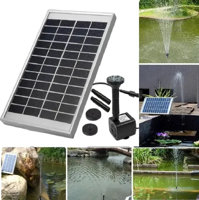 Obrázok produktu pre Solárne vodné čerpadlo pre fontány, prietok 500 l/h, výška postreku 60 cm, solárne napájanie