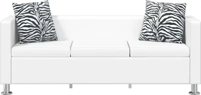 Produktbild von vidaXL Sofa 3-Sitzer Kunstleder Weiß