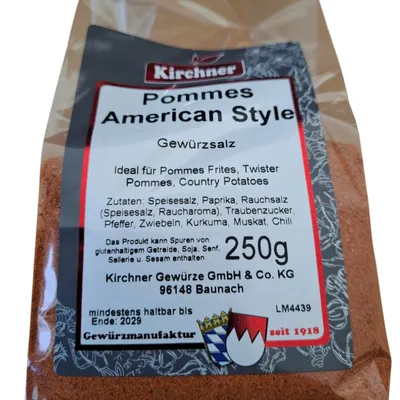 Produktbild von 250g Pommes Gewürzsalz American Style Kirchner Gewürzzubereitung Gewürzmischung