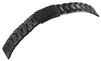 Produktbild von Uhrenarmband Edelstahl schwarz 24mm #1