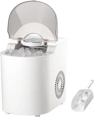 Obrázek produktu pro SucceBuy stolní stroj na kostky ledu, 7 kostek ledu za 6 minut, 11,8 kg denně, samočisticí zařízení s naběračkou ledu, stroj na kostky ledu se dvěma velikostmi naběraček ledu pro domácnost, kuchyň, kancelář, bar nebo párty
