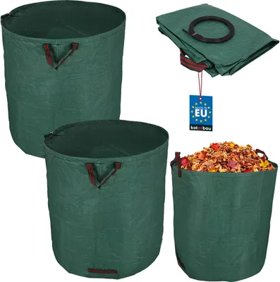 Produktbild von KOTARBAU® 2er Set Gartenabfallsack Mörtelkübel 635 L Pflanzsack Laubsack Gartenabfallsack Gartensack Gartenabfallsack Sack & Behälter Gartenabfallsäcke Rasenschnitt für Gartenabfälle Rechteckiger Sack