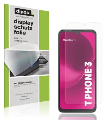 A product shot showing packaging for a screen protector and a smartphone with the screen protector applied.
