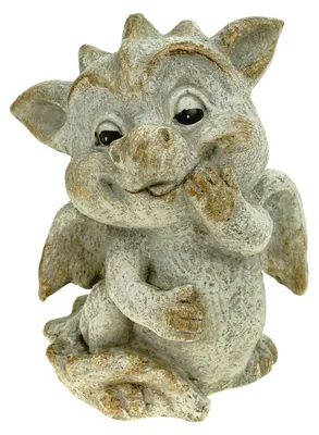 Drachenfigur Steinoptik 17 cm wetterbeständig Polyresin