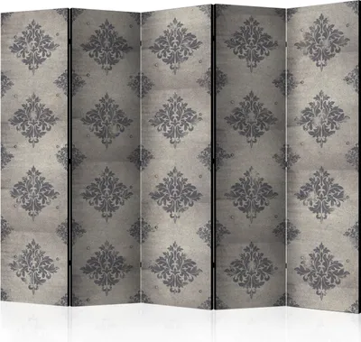 Produktbild von Akusticher Raumteiler Betonoptik Foto Paravent 225x172 cm beidseitig auf Vlies-Leinwand bedruckt Akustikschaum Trennwand Spanische Wand Sichtschutz Home Office Beton geometrisch f-A-0223-z-c