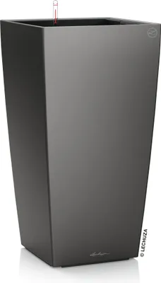 A tall, square planter with a tapered design.