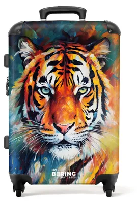 Obrázek produktu pro Cestovní kufr s tvrdou skořepinou a TSA zámkem, 67 cm, design tygra
