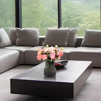 Produktbild von Moderne schwarze Glasvase für Blumen, Dekoration, groß, handgemacht, ideal für Zuhause, Büro