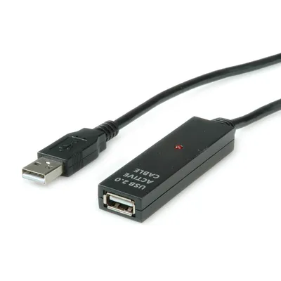Produktbild von VALUE USB 2.0 aktive Kabelverlängerung, schwarz, 30 m