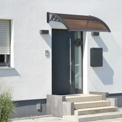 Produktbild von Vordach ’Mellerud’ Polycarbonat 100 x 60 cm Schwarz/Braun