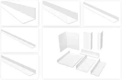 Produktbild von Unvergleichbares PVC-Weißwinkelprofil - Verschiedene Abmessungen und Dicke für Fensterlisten