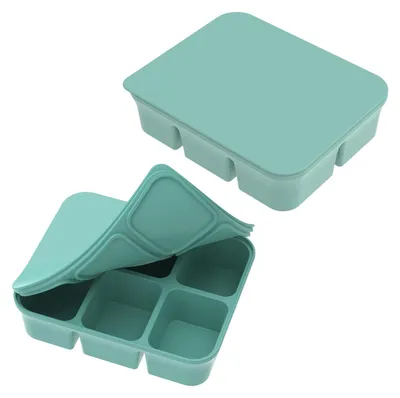 Imagen del producto de 2 moldes de silicona para hacer cubitos de hielo, con tapa