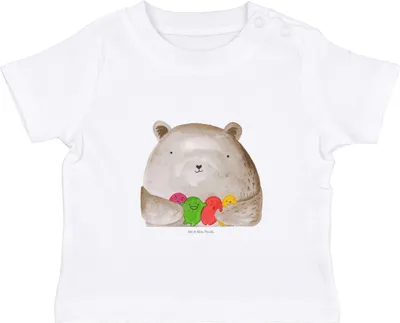 Produktbild von Mr. & Mrs. Panda  T-Shirt Bär Gefühl 12. - 18. Monat - Weiß - Geschenk, Verrückt, Teddy, Babyshirt, Baby Baumwollshirt, Wahnsinn, Organic, Durchgedreht