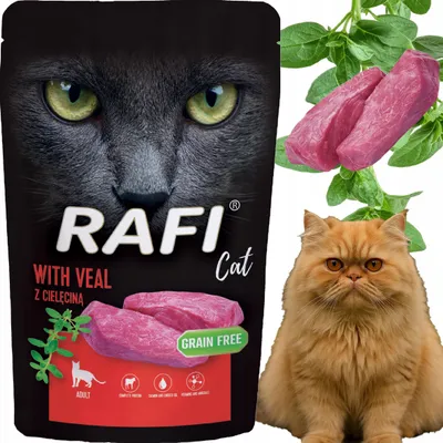 Immagine prodotto di Rafi Cibo umido per gatti con carne di vitello in bustina 100 G