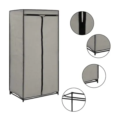 Produktbild von vidaXL Kleiderschränke 2 Stk. Grau 75×50×160 cm