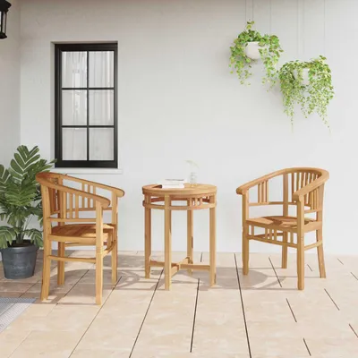 Produktbild von vidaXL Stuhl 2 pcs Braun 63 x 58 x 89 cm Massivholz Teak