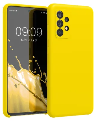 Produktbild von kwmobile Handyhülle für Samsung Galaxy A52 / A52 5G / A52s 5G Hülle - Case Silikon - Kabelloses Laden - Schutzhülle Cover in Strahlend Gelb
