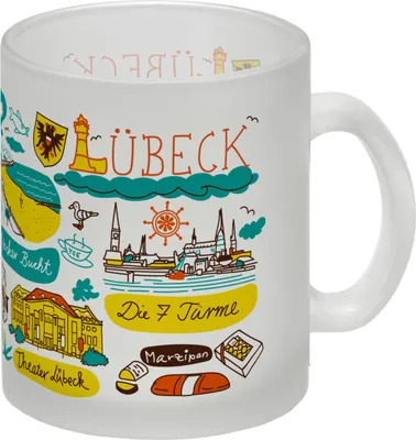 Produktbild von Lübeck Wimmelbild Glas Tasse