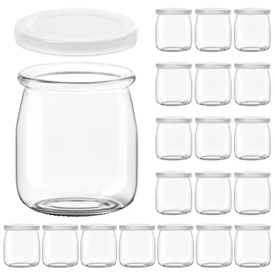 Produktbild von Joghurtgläser Glas Vorratsgläser - 200 ml - Mit Deckel - 20 Stück - Transparent