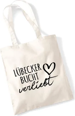 Produktbild von Huuraa Jutebeutel Lübecker Bucht verliebt 10 Liter Natural Baumwolle Tasche Geschenkidee