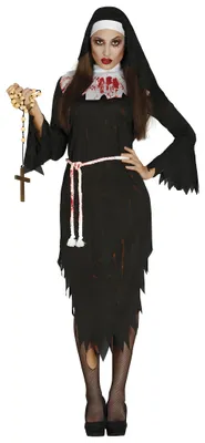 Obrázok produktu pre Kostým Lady Zombie Nun šaty, čiapka, opasok veľkosť L