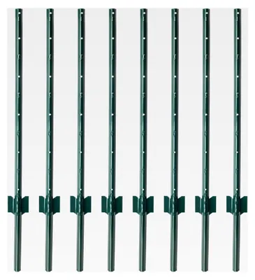 Produktbild von Zaunpfosten U-Profil 107 cm, 8 Stück, Metallpfahl für Drahtgeflechte bis 76 cm Höhe, Grün, Weidezaun