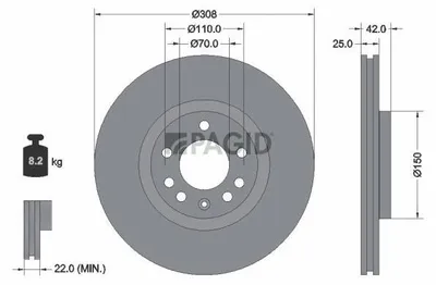 Produktbild von PAGID Bremsscheibe Vorne für OPEL Corsa D Schrägheck (S07) 308mm 50358NHC