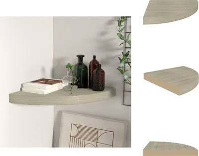 Produktbild von vidaXL Eck-Schweberegal Eichen-Optik 35x35x3,8 cm MDF -  Wandregale