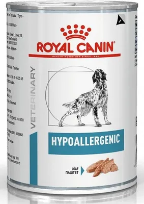 A can of Royal Canin veterinary diet dog food.