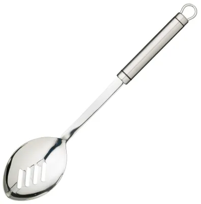 Servierlöffel mit Schlitzen, Edelstahl, 22 cm, Silber