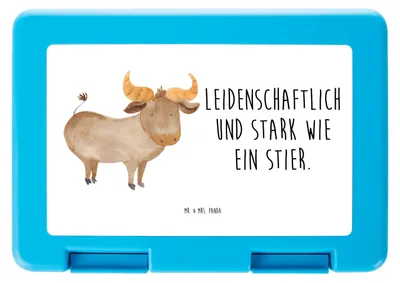 Produktbild von Mr. & Mrs. Panda Meal Prep Box Sternzeichen Stier - Weiß - Geschenk, Jausenbox, Snackbox, Ochse, Lunchbox, Geburtstag April, Bentobox, Rind, Essensbehälter, Bento, Mai