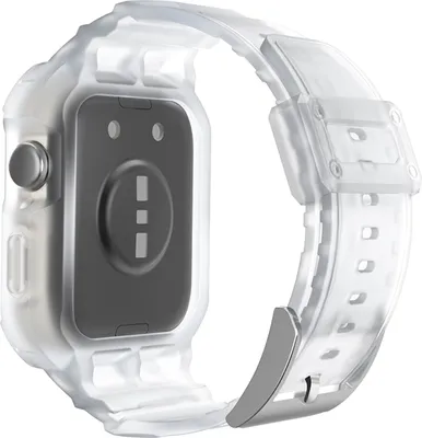 The back of a transparent watch band and case for a Huawei Watch Fit 3.