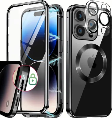 Obrázok produktu pre Čierny Nárazník Pre Apple Iphone 13 Pro 6,1"" 360° Ochranné Sklo Fotoaparátu