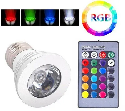 Obrázek produktu pro LED žárovka s 16 barevnými režimy, LED reflektor E27 s dálkovým ovládáním