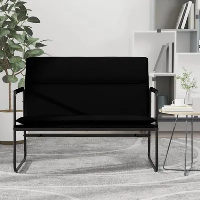 Obrázok produktu pre Sedacia súprava, 100x64x80 cm, umelá koža, čierna. Použitie: sedacia súprava, sedačka, sedačka do predsiene, malá sedačka, sedačka do jedálne, malá sedačka do jedálne, relaxačná sedačka, malá relaxačná sedačka, dvojmiestna sedačka